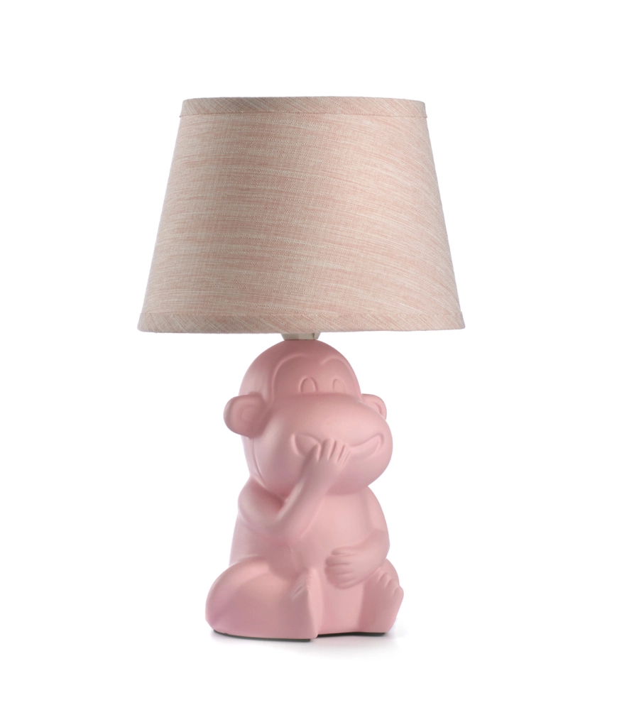 Lumetto "monkey non parlo" rosa, e14